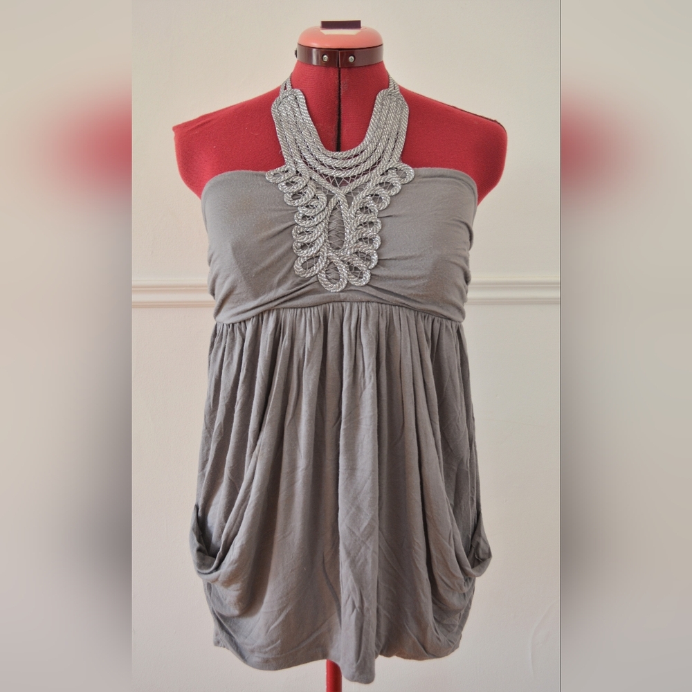 Silver Statement Halter Top - Medium